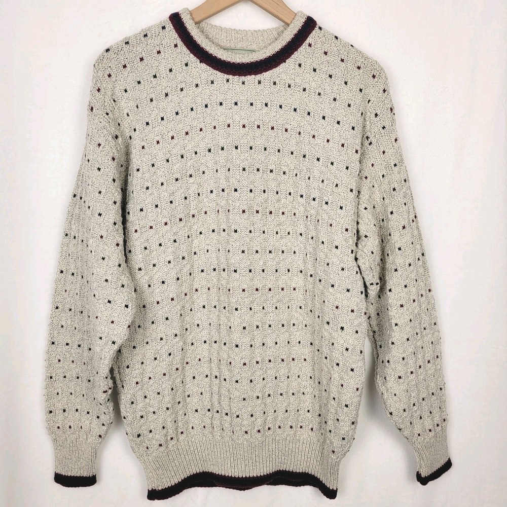 Vintage 80s Christopher Hayes Chunky Sweater Mens S USA Grandpa Knit Classiccore